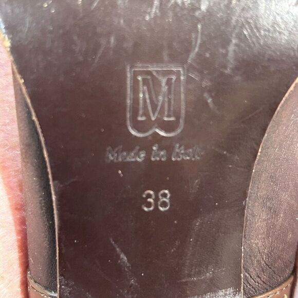 Vintage Bruno Magli Leather Pumps Women's Size 38 Brown Square Toe Slip-on - Picture 14 of 15